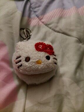 Hello Kitty Plush Mirror Keychain - White with Red Bow